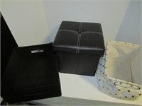 "Leather" and Cloth Collipsible Storage Bins