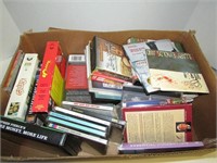 Box of Various Mixed Media, Audio Books, CDs, VHS
