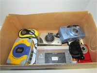 Box of Various Electronics, Cameras Etc