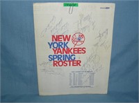 New York Yankees spring training roster 1981 loade