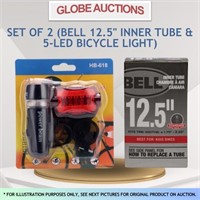 SET OF 2(BELL 12.5" INNER TUBE+5LED BICYCLE LIGHT)