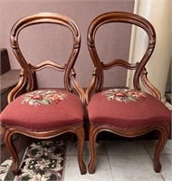 Embroidered Seat Parlor Chairs (2)