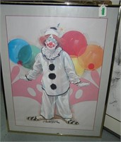 Artist signed clown art work