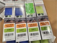 Lot of 4 Blackout Roller Shades Blue and Green