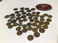 Lot of State Quarters & Wheat Pennies &