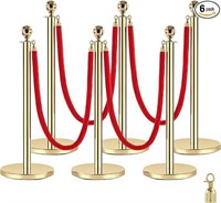 Rengue Red Carpet Ropes and Poles,5 ft/1.5 m