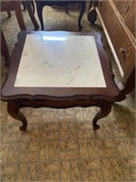 2 Small Antique Tables with Marble Tops