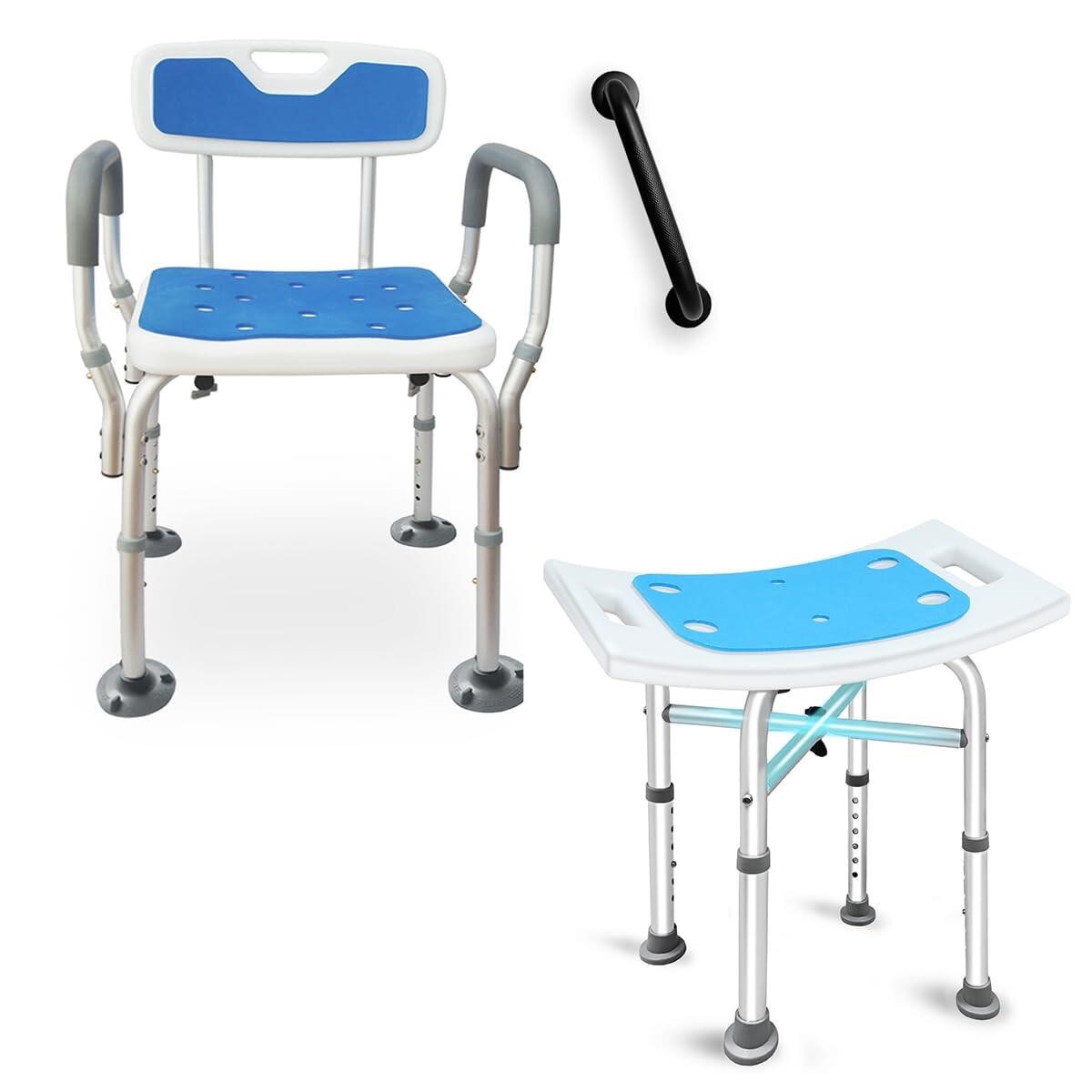 Bcareself Shower Chair with Arms and Heavy Duty Sh
