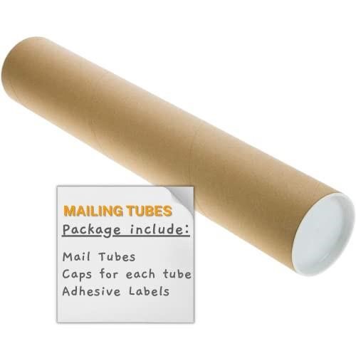 SAVUK Mailing Tubes with Plastic Caps Shipping Car