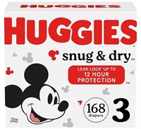HUGGIES SNUG & DRY BABY DIAPERS SIZE 3 - 168