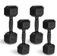CAP Barbell 50lb Coated Hex Dumbbells with Black H