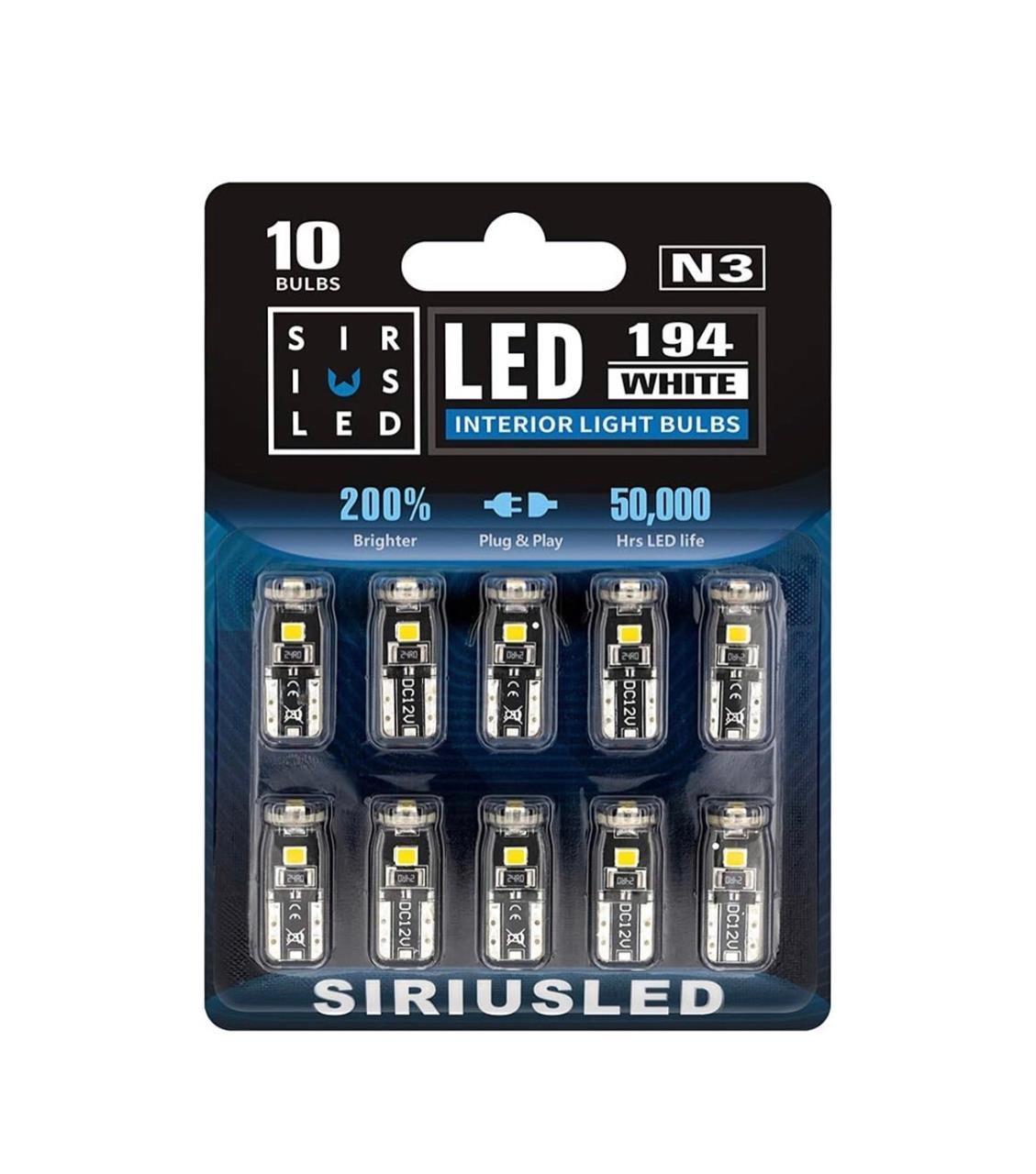 Pack of 10 SIR IUS LED 194 LED Bulbs Extremely