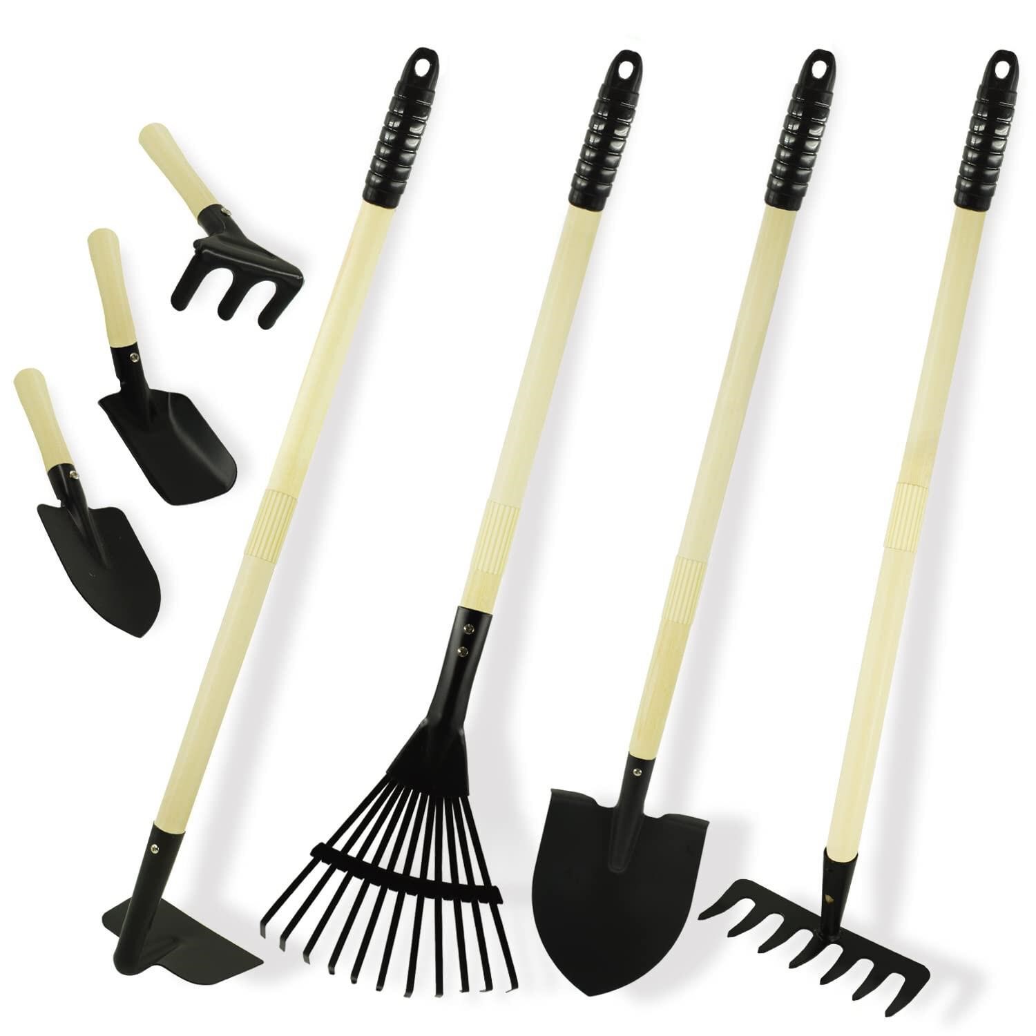 CHEERBANK 7PCS Kids Gardening Tools, Long Shovel,