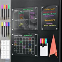PRHOME Clear Magnetic Acrylic Calendar