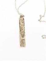 .925 Silver 20" "Love" Necklace   A