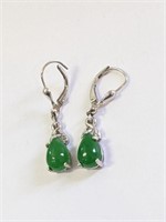 .925 Silver Jade Earrings   A