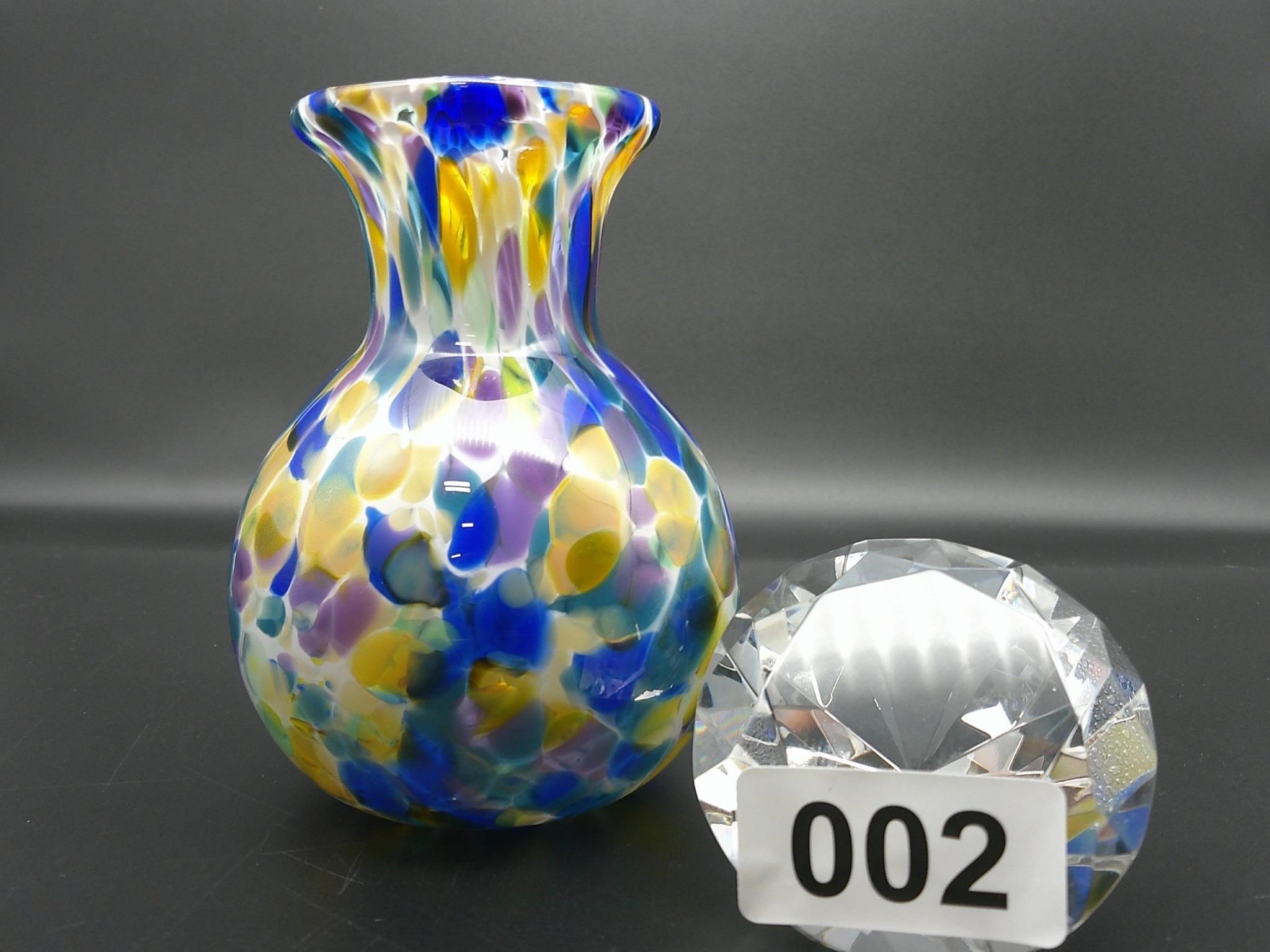 Stunning art glass vase signed J Draper