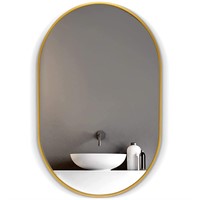 HOWOFURN Wall Mounted Mirror, 24’’x36’’ Oval Bathr