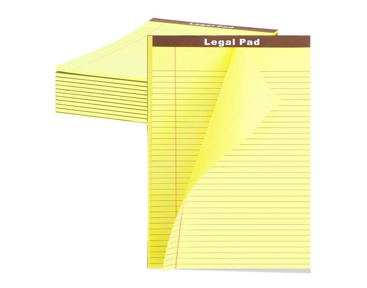8.5 x 14 Inch 12 Pack Legal Writing Pads 50 Sheets
