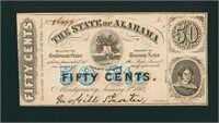 50 cents 1863 The State of Alabama Obsolete