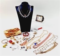 Costume Jewelry & Watches: Coro, Napier, Timex