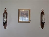 Pair of 24" Candle Wall Sconces &