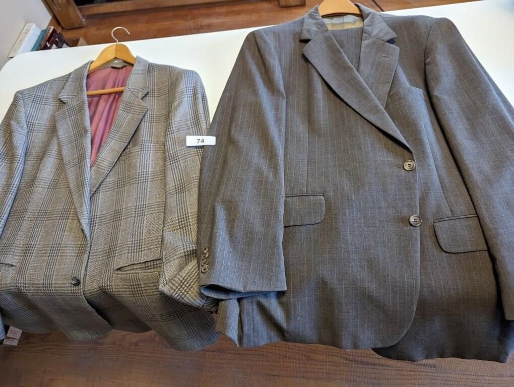Gray Plaid Sport Coat & Pinstripe Suit