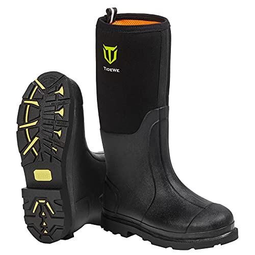 TIDEWE Rubber Work Boot for Men with Steel Shank,