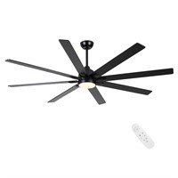 72 inch Black Ceiling Fan with Lights and Remote ,