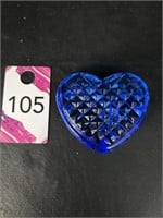 Waterford Blue Crystal 3" Heart Hand