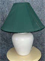 White Indoor / Outdoor Table Lamp with Green