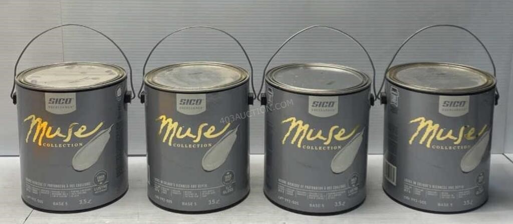 4 Cans of Sico Muse Interior Base Paint - NEW $280