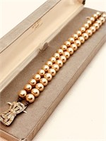 Vintage Pearl Bracelet w/ fancy clasp