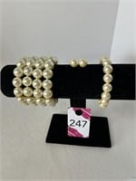 Costume Pearl Bracelet & Earrings