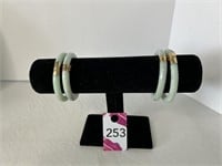 Jade & 14K Gold Bracelets