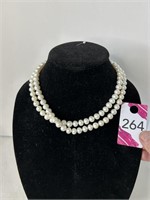 17" Pearl & 14K Gold Necklace