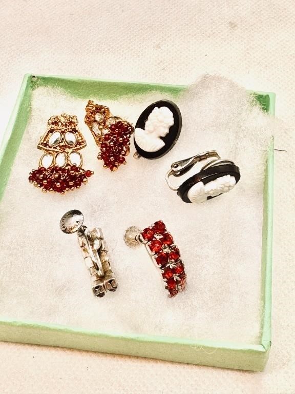 Estate Earrings Signed Continental & others