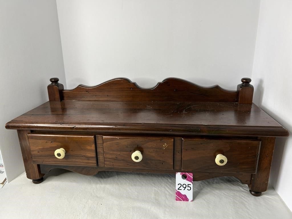 24" Wood Shelf with Drawer 11"H
