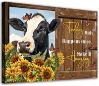 NEW $68 Cow Canvas Wall Art Inspirational Wall