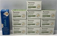 Lot of 10 Aveeno Soap Bars + 1 Coola Sunscreen NEW