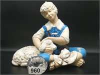 Chalkware Little boy blue and his lamb