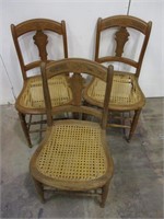 Group of 3 Caned Chairs