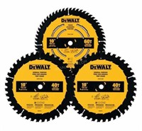Pk of 3 Dewalt 10" Circular Saw Blades - NEW $100