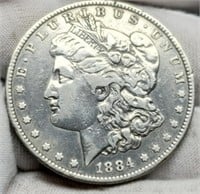 1884-O Morgan Silver Dollar VF