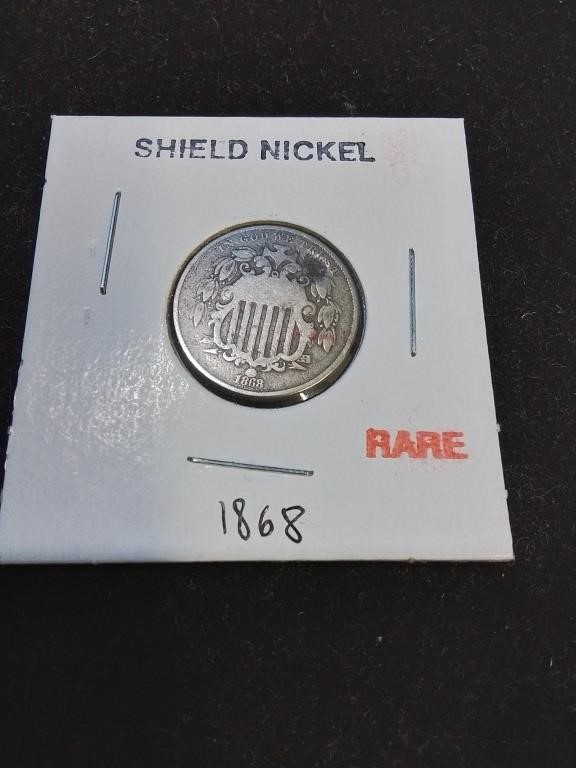 Rare 1868 shield nickel