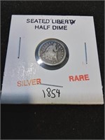 rare silver seated Liberty half dime