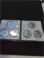 Group of 6 steel war pennies