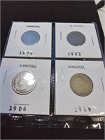 Group of V nickels 1890 82 19 09