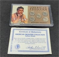 5 Coin Buffalo Nickel Display "American Frontier"