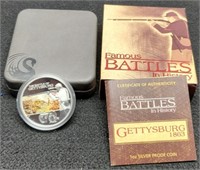 1 Troy Oz. Silver Round "Battle Of Gettysburg"